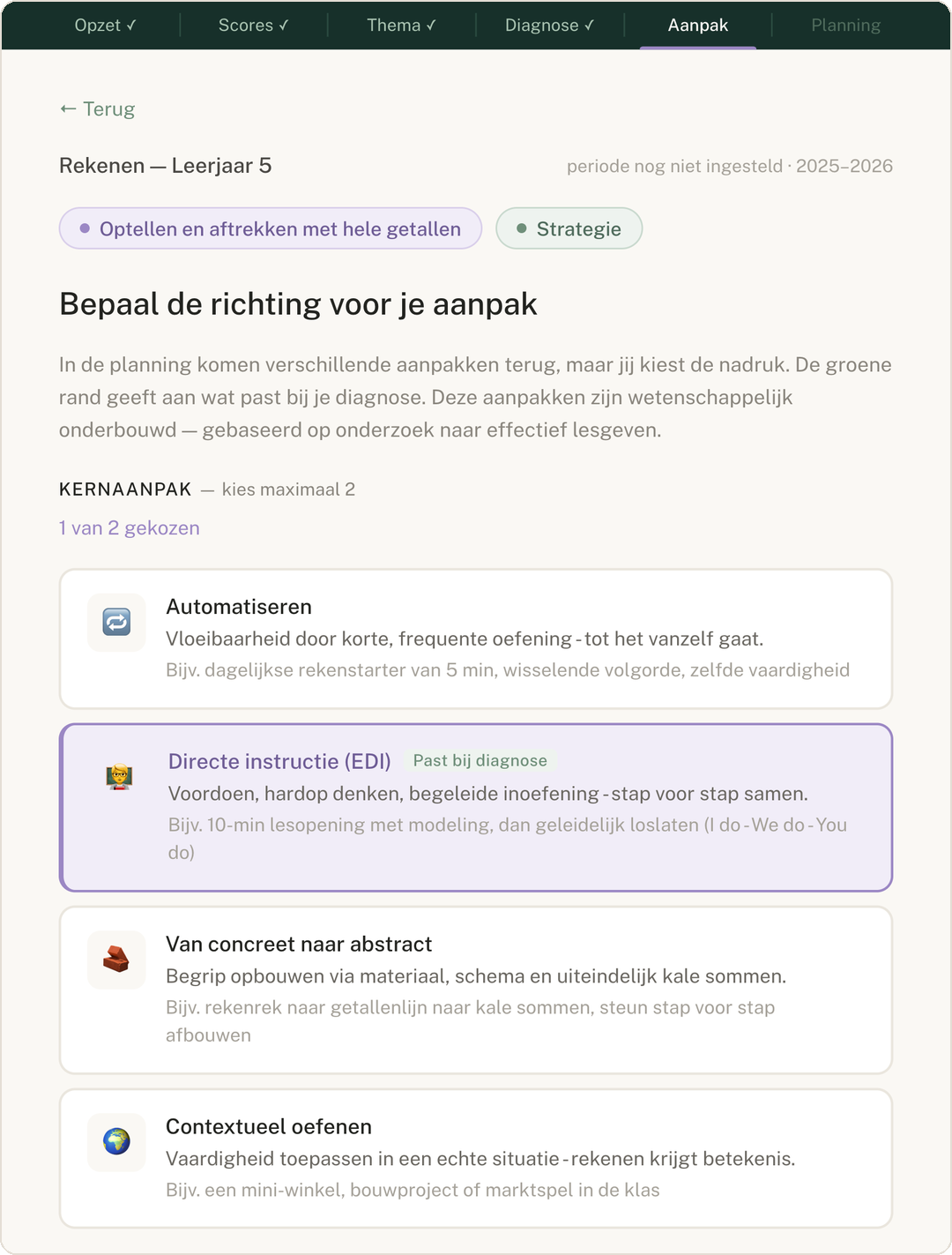 Screenshot: stap Kiezen