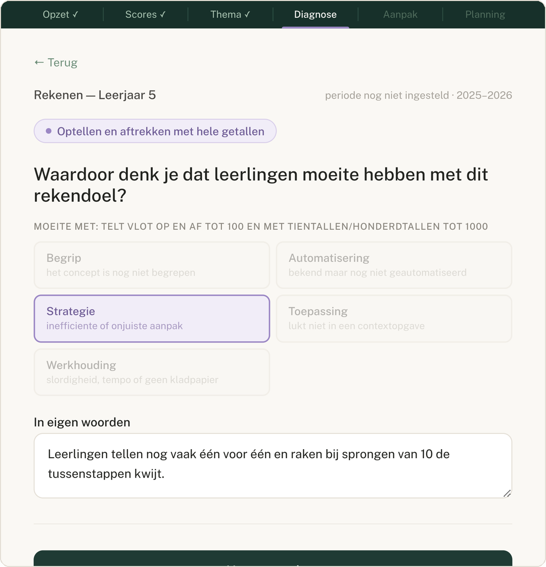 Screenshot: stap Begrijpen